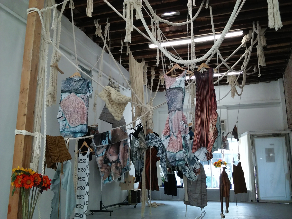 Photograph of NO SESSO textile installation